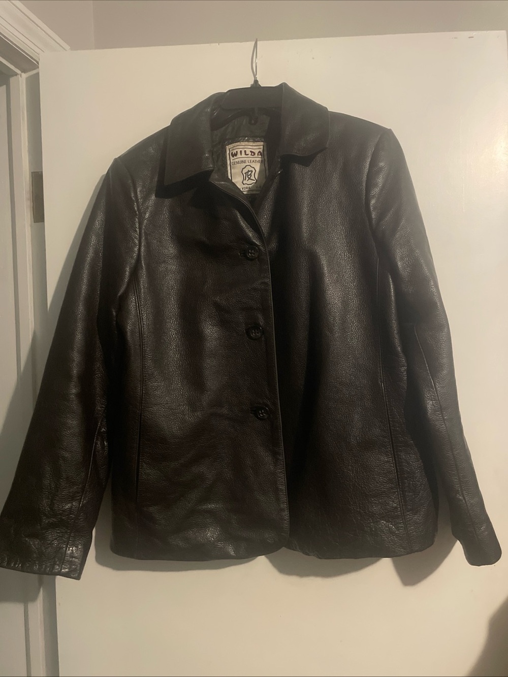 Wilda Leather Button-Up Women’s Extra Large XL Bomber Jacket Excellent Cond